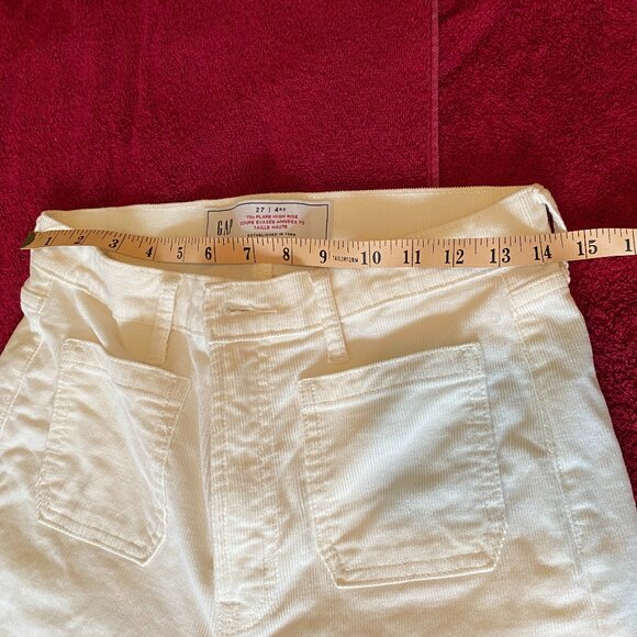 70's (vintage-look) high rise flare corduroy pants - Picture 6 of 13